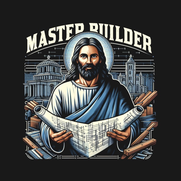 Master Builder, Jesus holding a blueprint or architectural plans Carpenter by ArtbyJester