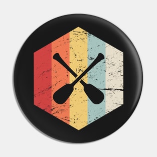 Retro Vintage Kayak Paddles Icon Pin