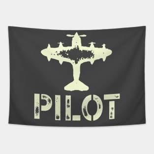 Pilot and Plane military style Tapestry