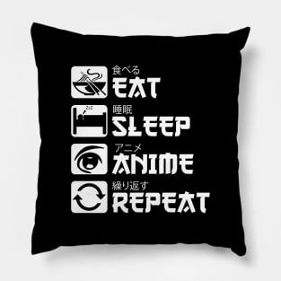 Eat Sleep Anime Repeat Pillow