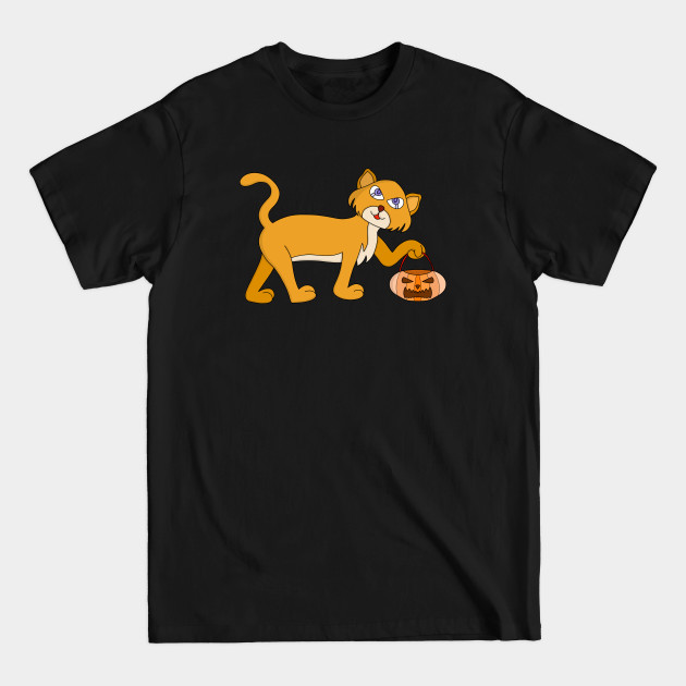 Discover Yellow Pumpkin Cat - Kids Halloween Gifts - T-Shirt