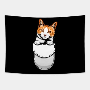 Funny Japanese Bobtail Pocket Cat Tapestry