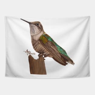 Moon Hummingbird Tapestry