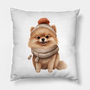 Winter Pomeranian Dog Pillow