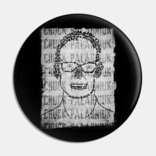 Chuck Palahniuk Typographic Portrait Pin