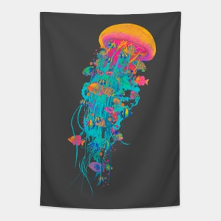 Neon Jellyfish Tapestry