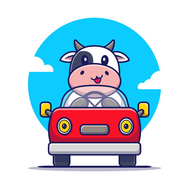 Cute Cow Driving Car by Catalyst Labs