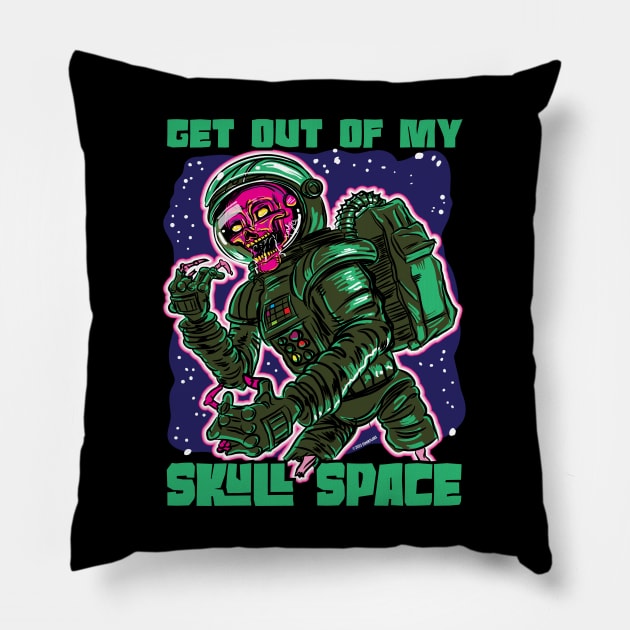 Get Out of My Skull Space Pillow by eShirtLabs