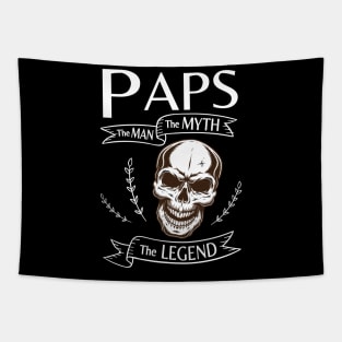 Paps The Man The Myth The Legend Happy Father Halloween Day Skeleton Lover Fans Tapestry