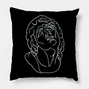 Greek Statue Face Drawing Pillow