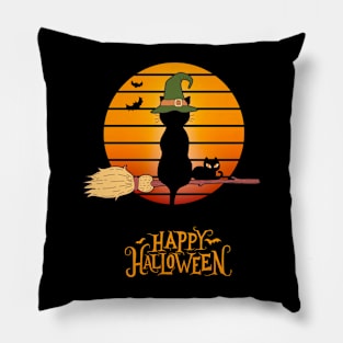 Happy Halloween Cat Pillow