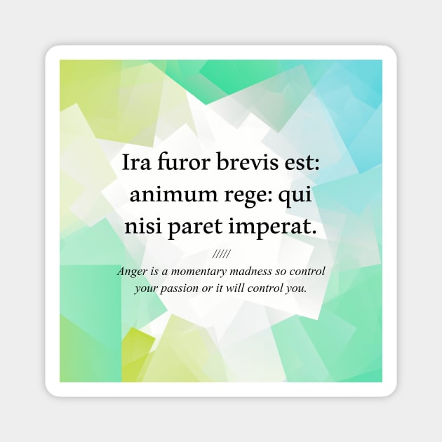 Latin quote Ira furor brevis est animum rege qui nisi paret imperat. Latin Quote