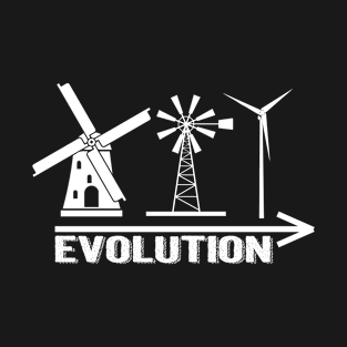 Windmill, wind turbine evolution wind power T-Shirt