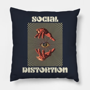 Hand Eyes Social Distortion Pillow