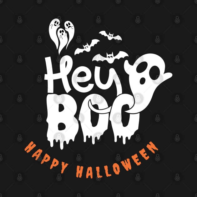 Hey Boo Typography Halloween by EdSan Designs