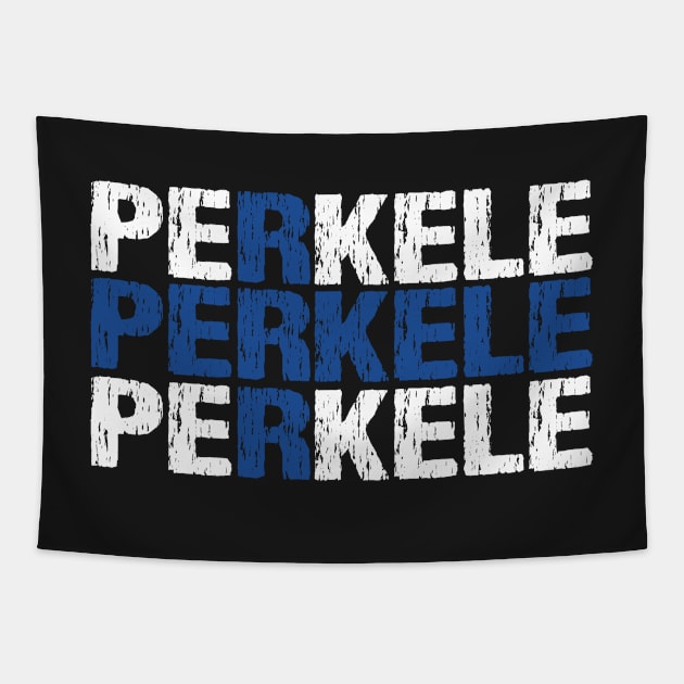 Perkele Finnish Flag Distressed Tapestry by Nirvanibex