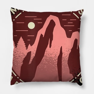 Mountains Are Calling Hiking Mountaineering Retro Vintage Pillow