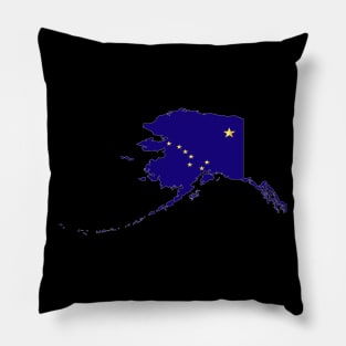 Alaska Map & Flag Pillow