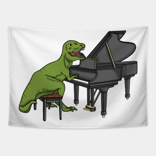 Funny Piano Shirt with Dino Playing Piano Tapestry