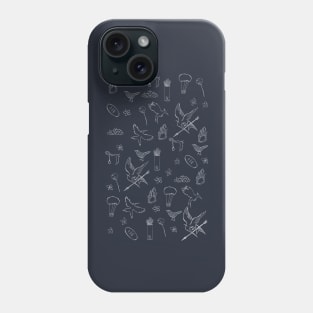 Hunger Games quality pattern sketch - purple Phone Case