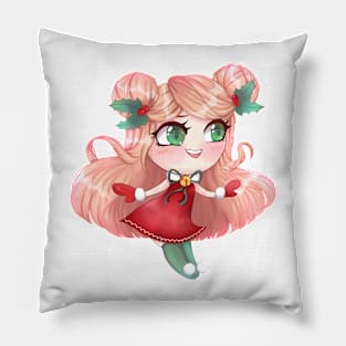 Cute Christmas chibi girl Pillow