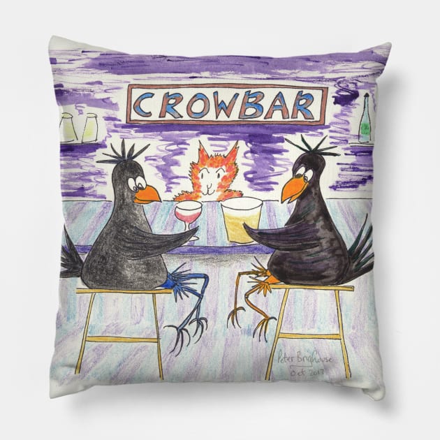 Crow Crowbar chess rook Pillow by MrTiggersShop
