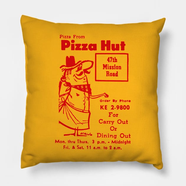 Vintage Pizza Hut Ad Pillow by CultOfRomance