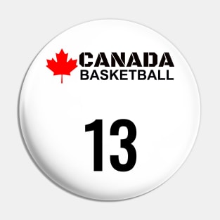 Canada Basketball Number 13 Design Gift Idea Pin