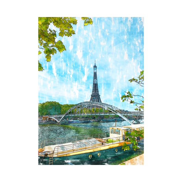 Eiffel Tower Across The Canal. For Eiffel Tower & Paris Lovers. by ColortrixArt