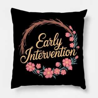Floral Early Intervention Specialist Back To School Pillow