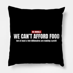 "CANADA" We Can’t Afford Food - White Typography .DNS Pillow