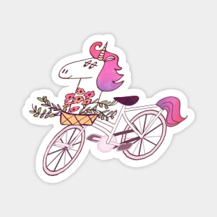 Uni-cycle Unicorn hipster bike Magnet