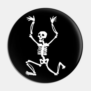 Running Skeleton White Silhouette Pin