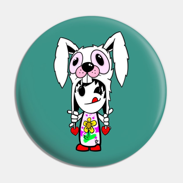 Follow the White Rabbit Graffiti Girl Cartoon Character Pin by ARTHE