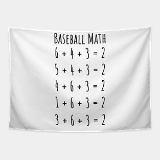 Baseball Math Funny Double Play Tee Shirts Tapestry