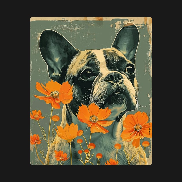 Bulldog Flowers Photo Art Design For Dog Onwer by karishmamakeia