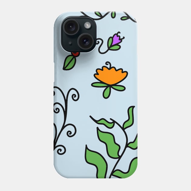 Flowers and Leafy Plants Phone Case by saradaboru