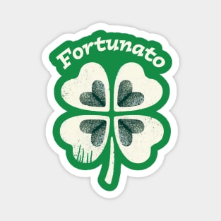 Fortunato Emblem - Distressed Four-Leaf Graphic Design Magnet