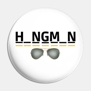 hangman font black and yellow with glasses Pin