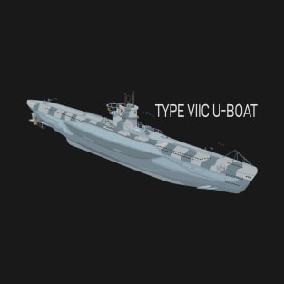 Type VIIC U-boat German WW2 Submarine Diagram Gift T-Shirt