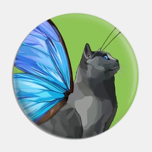 Blue Morpho Flitter Kitty Pin