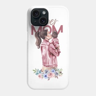 Super Mom Watercolor Design Phone Case