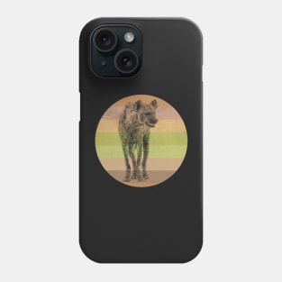 Hyena on Retro-style Sunset in Colors of Africa Phone Case