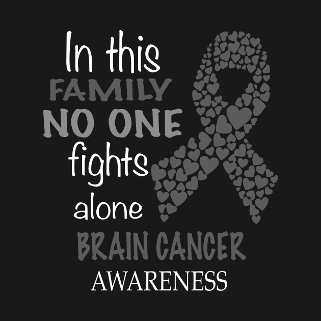 in this family no one fights alone brain cancer by TeesCircle