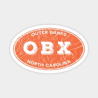 OBX Oval in Distressed Orange Magnet