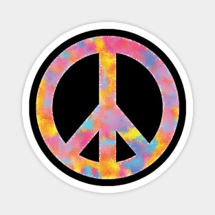 Peace Symbol Color Sponge Splash Look Magnet