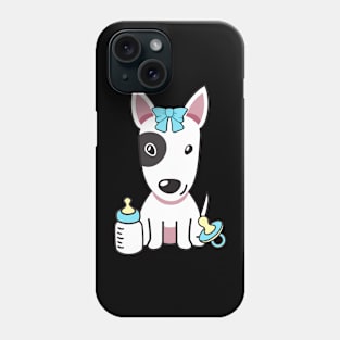 Cute bull terrier is a baby Phone Case