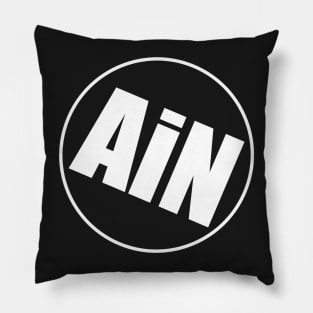 Adventures in Noise AiN Logo white on solid colour Pillow