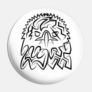 Black and White Tribal Eagle Pin