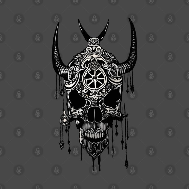 Tribal Tattoo Bulls Skull by Obotan Mmienu